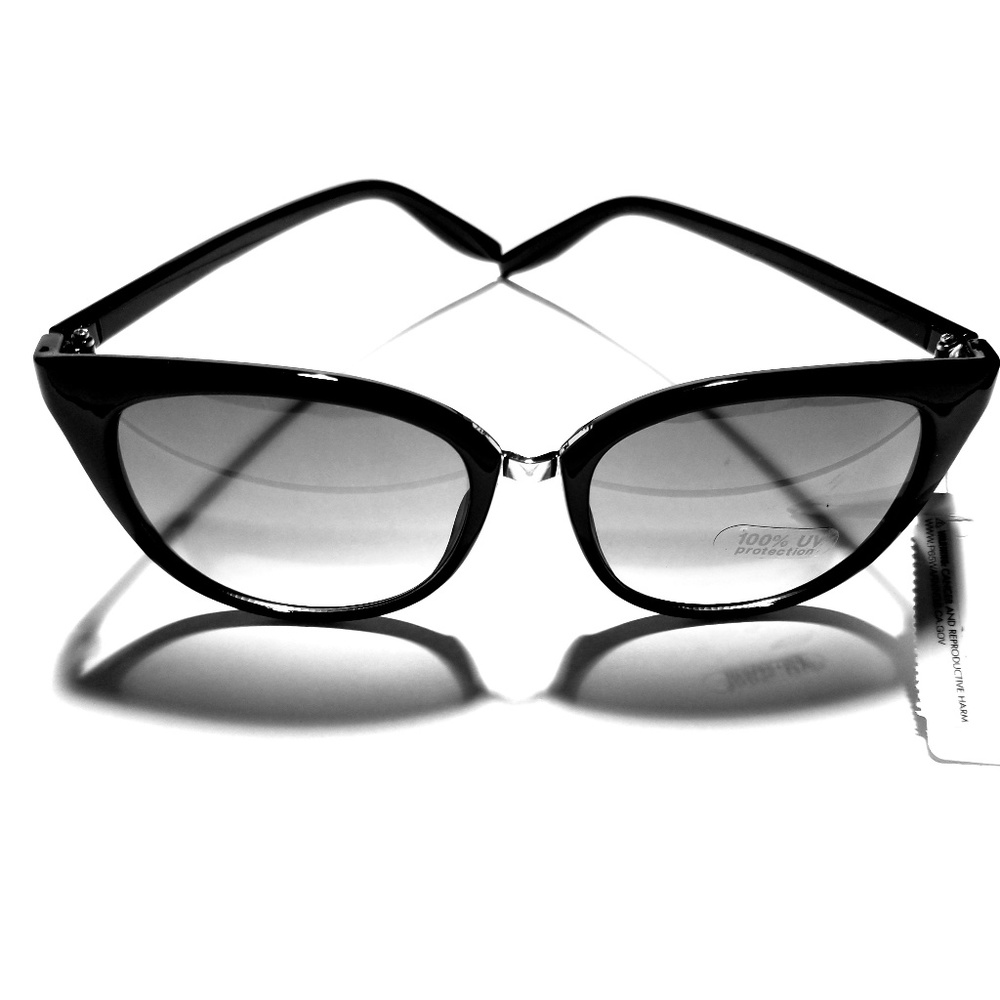 - New York & Company Black Sunglasses w/Gold Nose